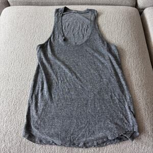 Monrow Triblend Scoop Neck Tank Gray Longline XS Luxury Loungewear Comfy Basic